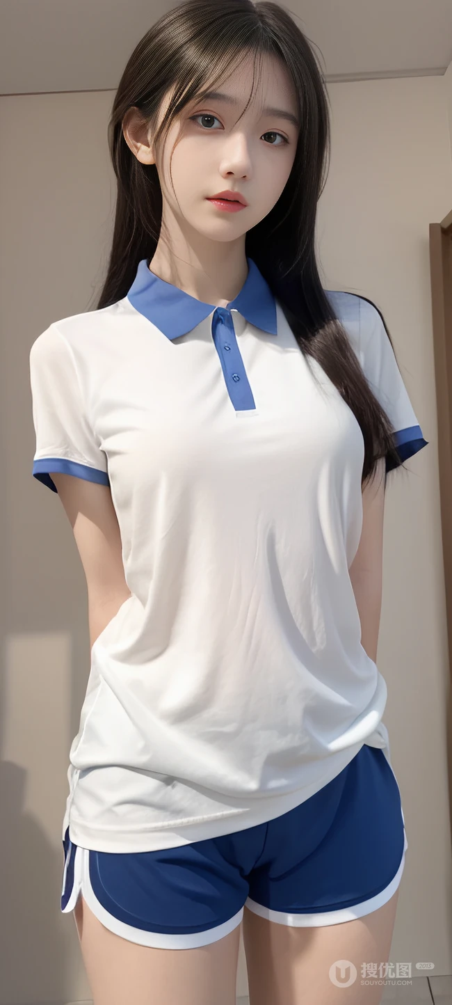AI绘画，学生制服短裤AI美少女高清手机壁纸图片
