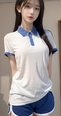 AI绘画，学生制服短裤AI美少女高清手机壁纸图片