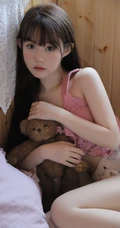 浅粉甜美匀称身形齐刘海长发宛如初恋少女动人写真图片