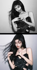 鞠婧祎性感撩人大秀香肩黑色穿搭手机壁纸套图