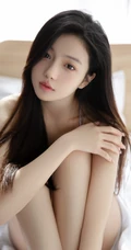 高颜值浅粉白皙少女清新白裙室内动人写真