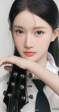 音乐系女孩，清新清新吉他少女校花高清图片