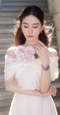 精致女人刘诗诗气质时尚露背白裙户外写真美照