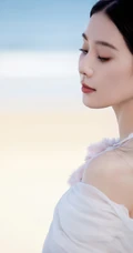 精致女人刘诗诗气质时尚露背白裙户外写真美照
