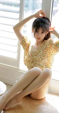 好清凉的小碎花，夏日清凉少女碎花衫短裤穿搭超美写真图片