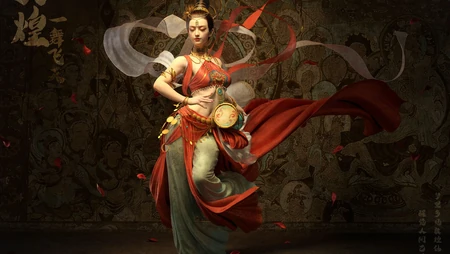 敦煌 一舞飞天，及富有特色的敦煌美女飞天舞唯美桌面壁纸图片