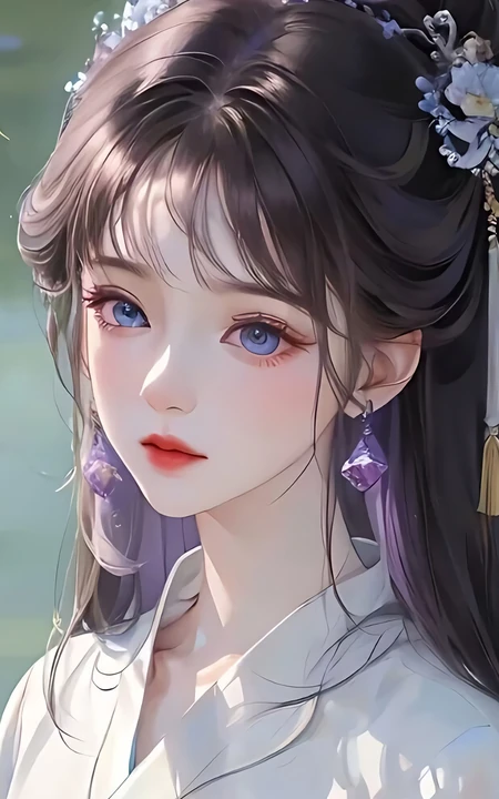 打扮精致的古典古风动漫美女高清手机壁纸图片