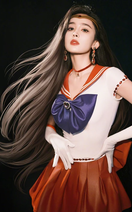 古力娜扎古灵精怪短裙cos经典少女战士写真美图