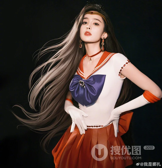 古力娜扎古灵精怪短裙cos经典少女战士写真美图
