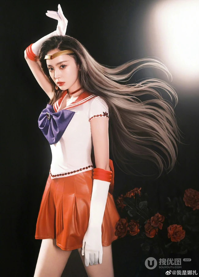 古力娜扎古灵精怪短裙cos经典少女战士写真美图