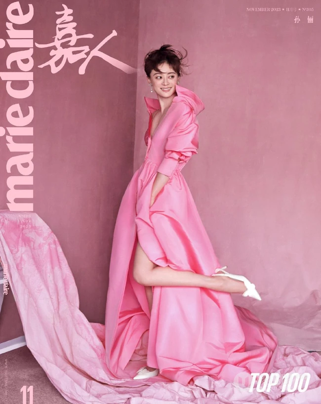 女星孙俪最新杂志写真，挑战不同个性另类奇怪服饰，优雅美丽