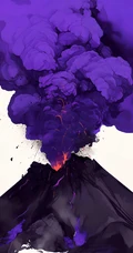 喷发的火山，不同颜色，染料，创意火山插画手机壁纸图片