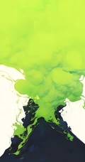 喷发的火山，不同颜色，染料，创意火山插画手机壁纸图片