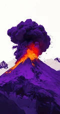 喷发的火山，不同颜色，染料，创意火山插画手机壁纸图片