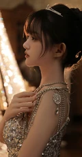 千金大小姐驾到，奢华室内，浑身闪钻连衣裙千金大小姐女生高清室内写真
