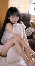 头上顶着书本，手拿小熊玩偶的超可爱漂亮女生肩带睡裙短裤居家室内照