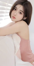 最喜欢女生的短短秀发，身段苗条气质的短发短裤高颜值女生室内写真美照