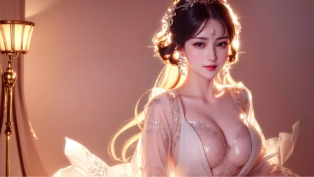 古装美艳AI美女，性感丰满AI美女创意人物特写壁纸