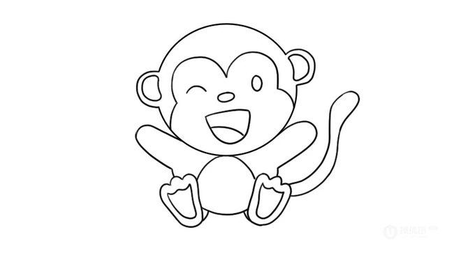 小猴子简笔画怎么画？可爱调皮的小猴子当然是简单画啦，一起来看看吧！ 第1张