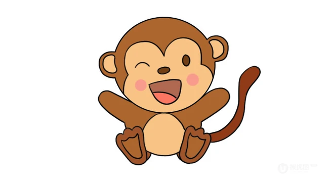 小猴子简笔画怎么画？可爱调皮的小猴子当然是简单画啦，一起来看看吧！ 第2张