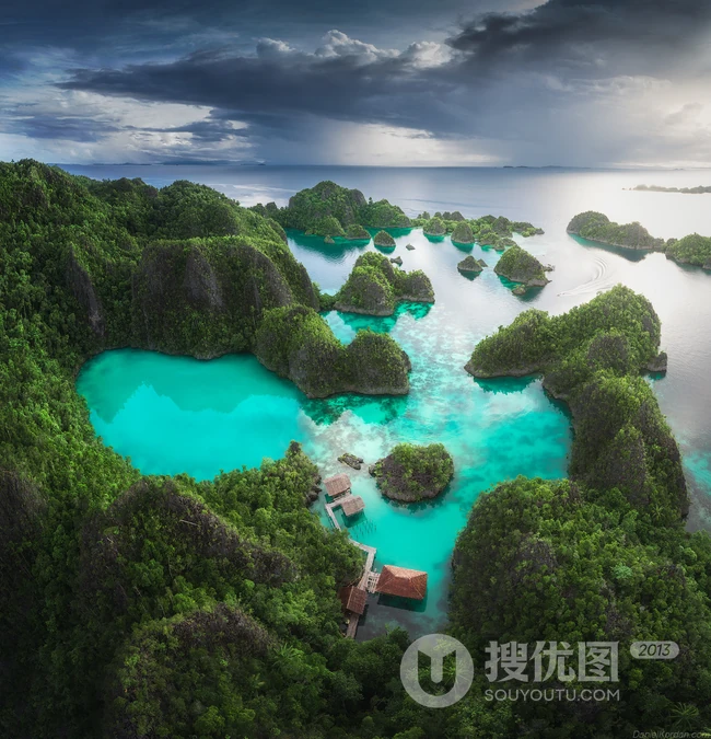 青山绿水，大好河山，俯瞰视觉下形态各异的各种岛屿唯美景色图片 第9张
