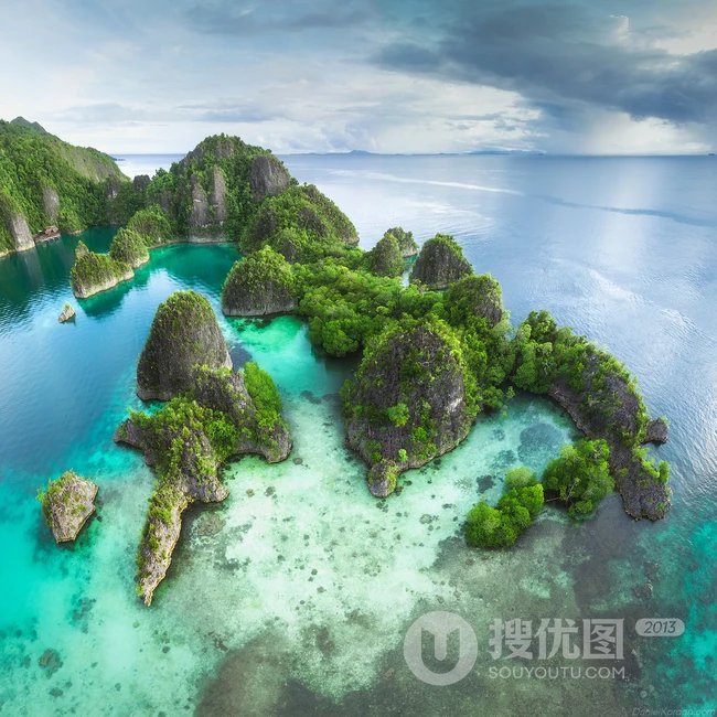 青山绿水，大好河山，俯瞰视觉下形态各异的各种岛屿唯美景色图片 第8张
