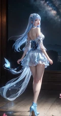 国漫气质女生宁雨蝶,动漫《百炼成神》人物宁雨蝶礼裙衣古装短裙气质AI美图