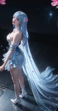 国漫气质女生宁雨蝶,动漫《百炼成神》人物宁雨蝶礼裙衣古装短裙气质AI美图