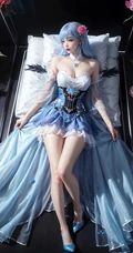 国漫气质女生宁雨蝶,动漫《百炼成神》人物宁雨蝶礼裙衣古装短裙气质AI美图
