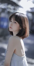 超漂亮好看的女生小姐姐写真，白皙浅粉的肌肤和利落的短发加上动人笑容，一看就喜欢