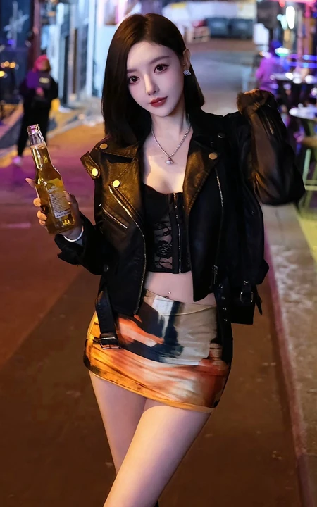 兰桂坊街头偶遇街拍的一组超高挑气质大长腿女生小姐姐好看图片