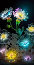 如水晶般让人陶醉的幸运七色花唯美梦幻图片
