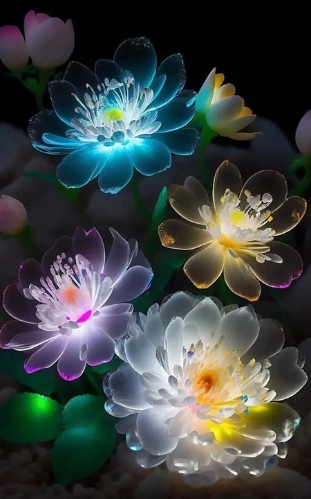 如水晶般让人陶醉的幸运七色花唯美梦幻图片