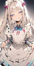 不一样的眼神看着你哦！女仆装AI动漫少女图集