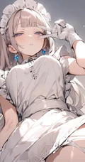 不一样的眼神看着你哦！女仆装AI动漫少女图集