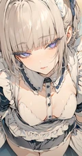 不一样的眼神看着你哦！女仆装AI动漫少女图集