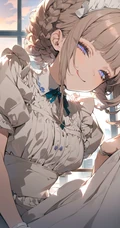 不一样的眼神看着你哦！女仆装AI动漫少女图集