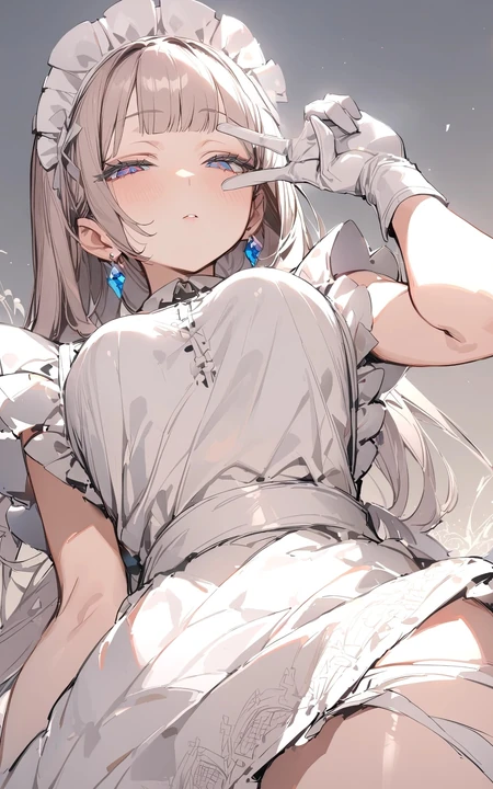 不一样的眼神看着你哦！女仆装AI动漫少女图集