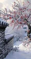 梅花香自苦寒来，冰天雪地，盛开的梅花美图，大雪也遮不住梅花的美啊！