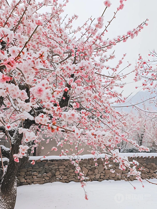 梅花香自苦寒来，冰天雪地，盛开的梅花美图，大雪也遮不住梅花的美啊！