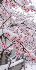 梅花香自苦寒来，冰天雪地，盛开的梅花美图，大雪也遮不住梅花的美啊！