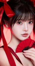 高颜值美女小姐姐红色穿搭很有新年气氛哦！