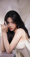 杨超越壁纸，美女杨超越一袭抹胸白色紧身连衣短裙穿搭超美时尚手机壁纸图