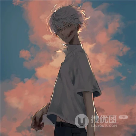 一个人呆着，略带忧郁伤感的动漫男生，孤独感瞬间拉满的男生头像图片