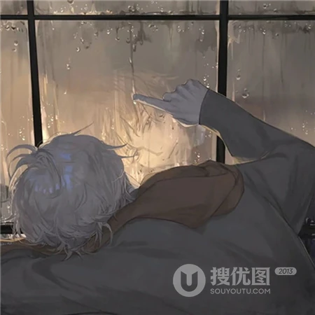 一个人呆着，略带忧郁伤感的动漫男生，孤独感瞬间拉满的男生头像图片