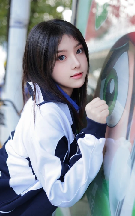 网红女生模特儿豆瓣酱身着学妹制服公交车场景拍摄丰腴身材别样风情写真图集