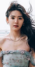 章若楠手机壁纸，美女章若楠超美海边码头写真手机壁纸套图