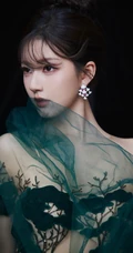 赵露思手机壁纸，赵露思国潮风超美轻纱长裙妩媚写真手机壁纸图片
