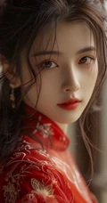 完美无暇，面容精致， 超美古风古装AI动漫美女高清手机壁纸图片
