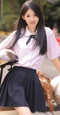 少女的校园时光，骑电动摩托车的长发秀气清新学妹街拍美照图集